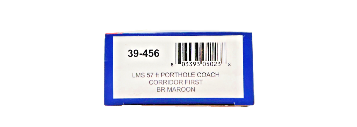 BACHMANN OO GAUGE - 39-456 - LMS 57FT PORTHOLE COACH CORRIDOR 1ST BR MAROON