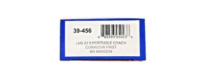 BACHMANN OO GAUGE - 39-456 - LMS 57FT PORTHOLE COACH CORRIDOR 1ST BR MAROON