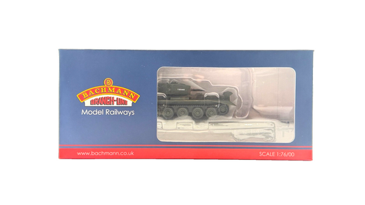 BACHMANN OO GAUGE - 38-725 - WARFLAT BOGIE FLAT WAGON WD KHAKI DRAB WITH TANK