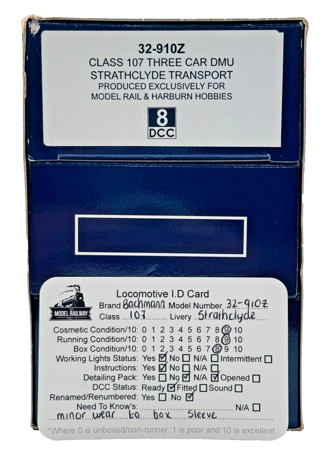 BACHMANN 00 GAUGE - 32-910Z - CLASS 107 DMU 3 CAR STRATHCLYDE TRANSPORT (RARE!)