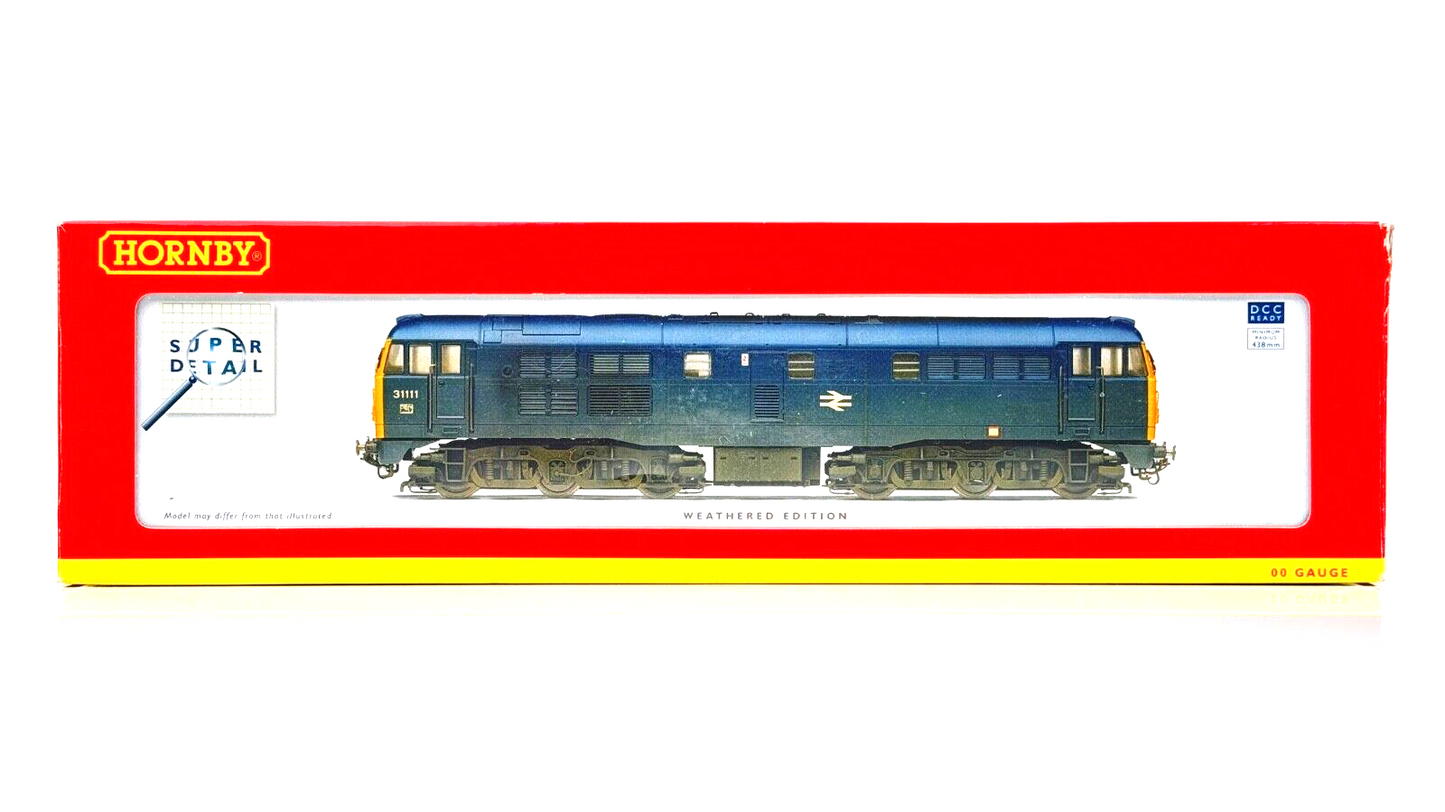 HORNBY 00 GAUGE - R2571 - CLASS 31 BR BLUE 31111 AIA-AIA DIESEL WEATHERED BOXED