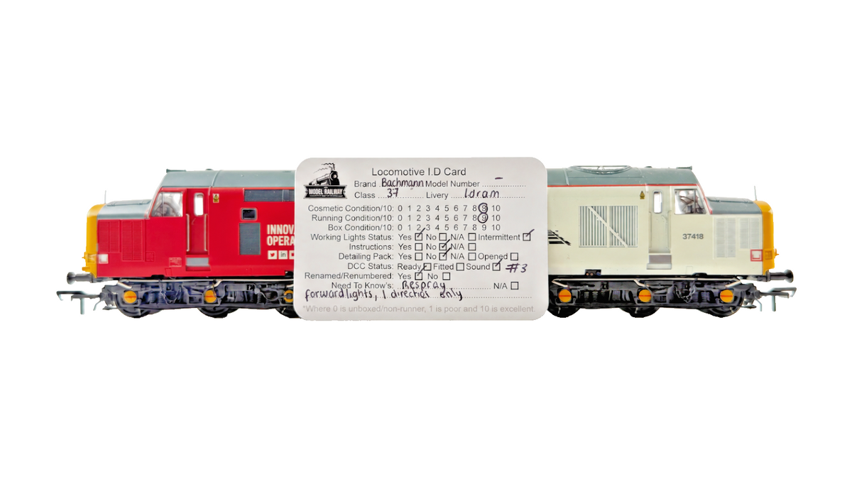 BACHMANN 00 GAUGE - CLASS 37 DIESEL 37418 LORAM RESPRAY DCC SOUND UNBOXED