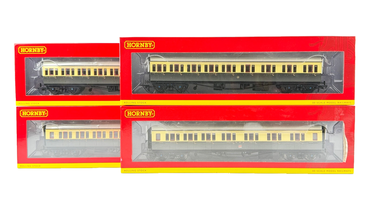 HORNBY OO GAUGE - R4758/R4682A/R4874/R4875A - GWR COLLETT CORRIDOR COACHES X 4