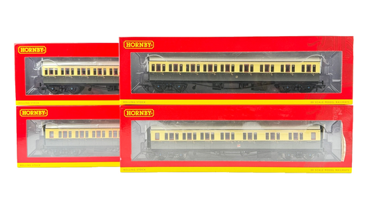 HORNBY OO GAUGE - R4758/R4682A/R4874/R4875A - GWR COLLETT CORRIDOR COACHES X 4