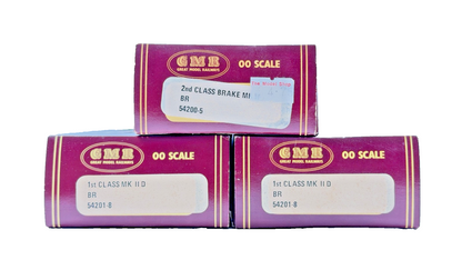 AIRFIX 00 GAUGE - RAKE OF 3 BR BLUE GREY MK2 INTERCITY PASSENGER COACHES BOXED