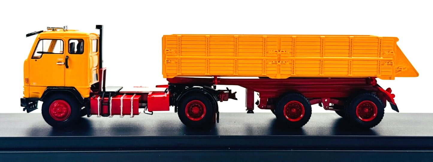 GOLDEN OLDIES 1/50 - VOLVO F88 YELLOW/RED 2 AXLE TIPPER LORRY - BOXED