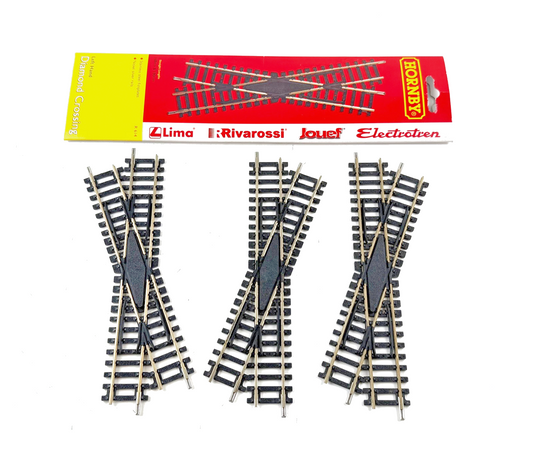 HORNBY 00 GAUGE - R614/R615 - LEFT & RIGHT HAND DIAMOND CROSSINGS X 3