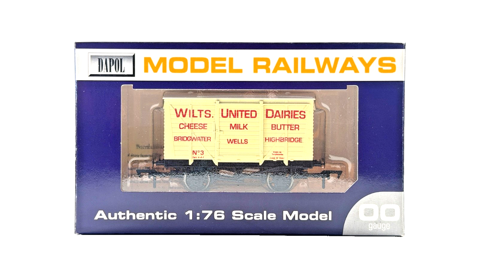 DAPOL 00 GAUGE - WILTS UNITED DAIRIES WELLS BRIDGWATER VAN 3 (LIMITED EDITION)