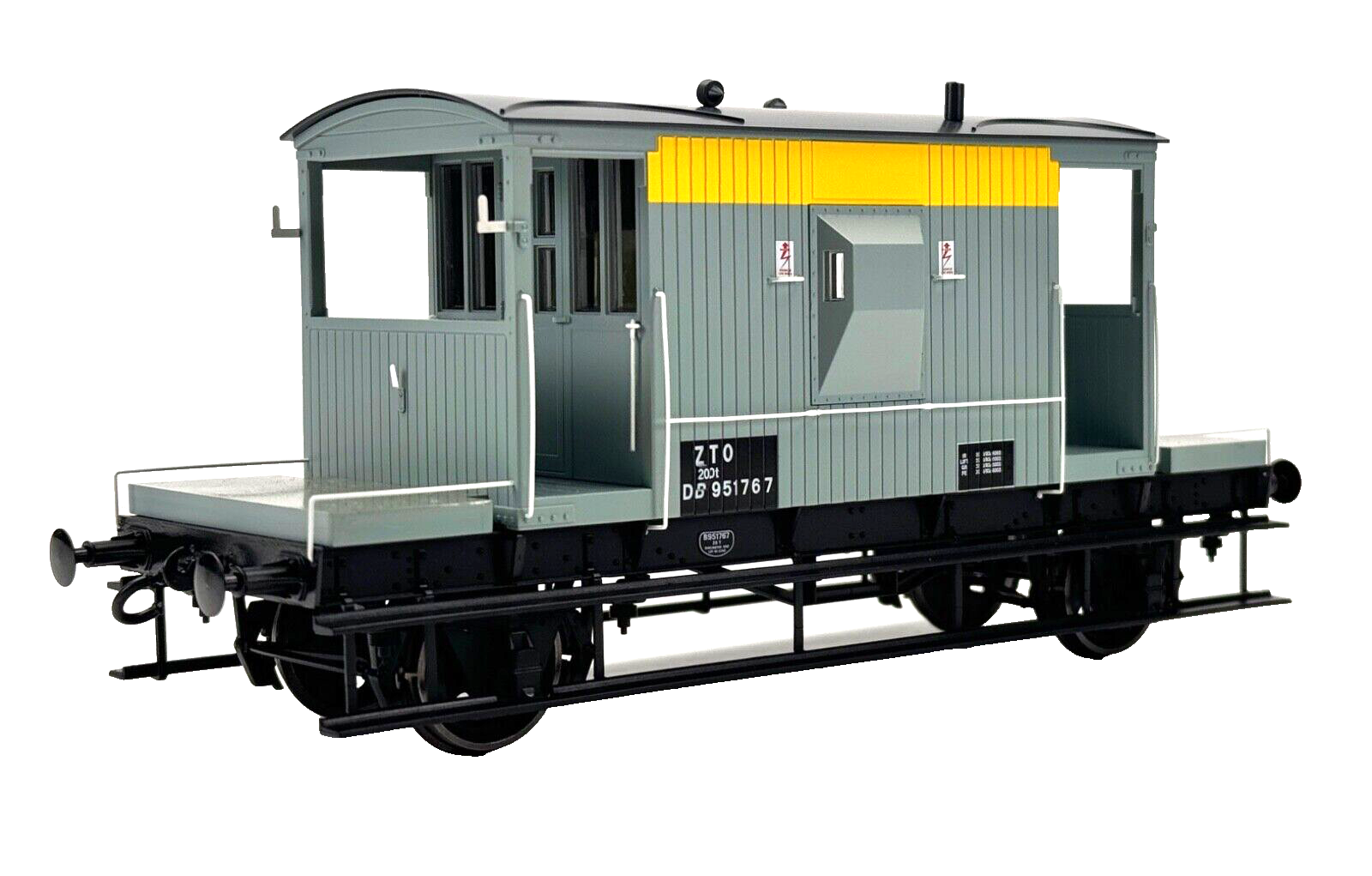 DAPOL O GAUGE - 7F-200-014 - BR ENGINEERS YELLOW GREY DUTCH BRAKE VAN - BOXED