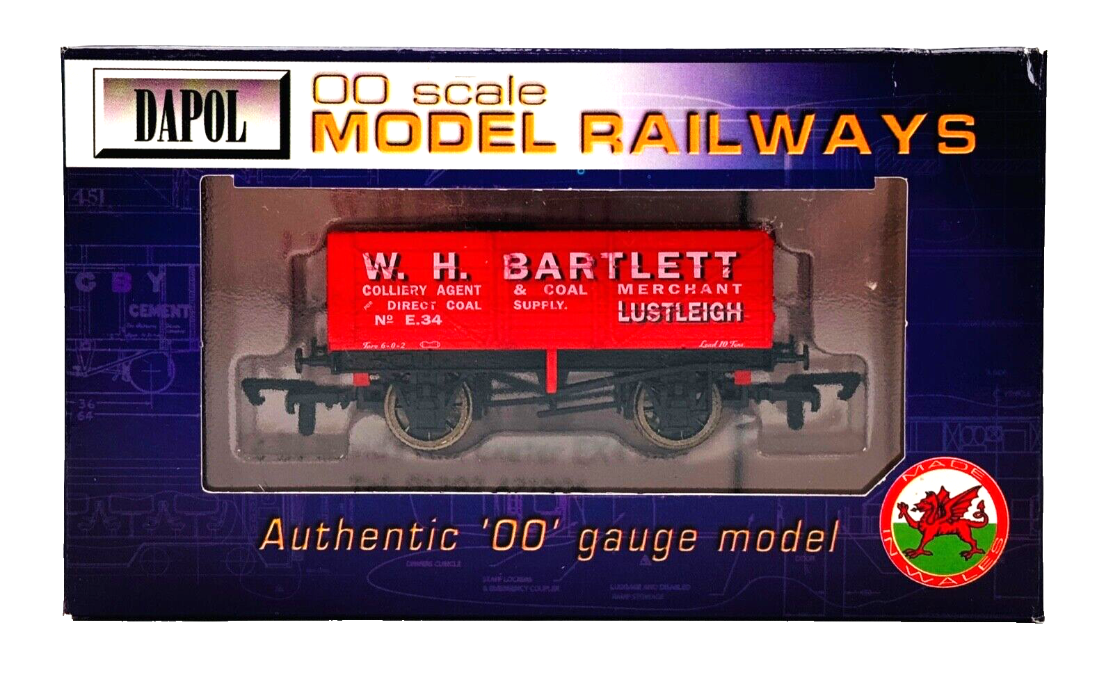 DAPOL 00 GAUGE - W.H BARTLETT LUSTLEIGH PLANK WAGON NO.E34 (LIMITED EDITION)