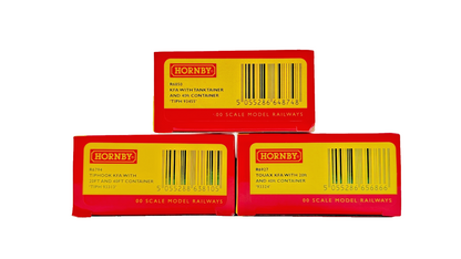 HORNBY OO GAUGE - R6794/R6850/R6927 - RAKE OF 3 KFA CONTAINER WAGONS BOXED