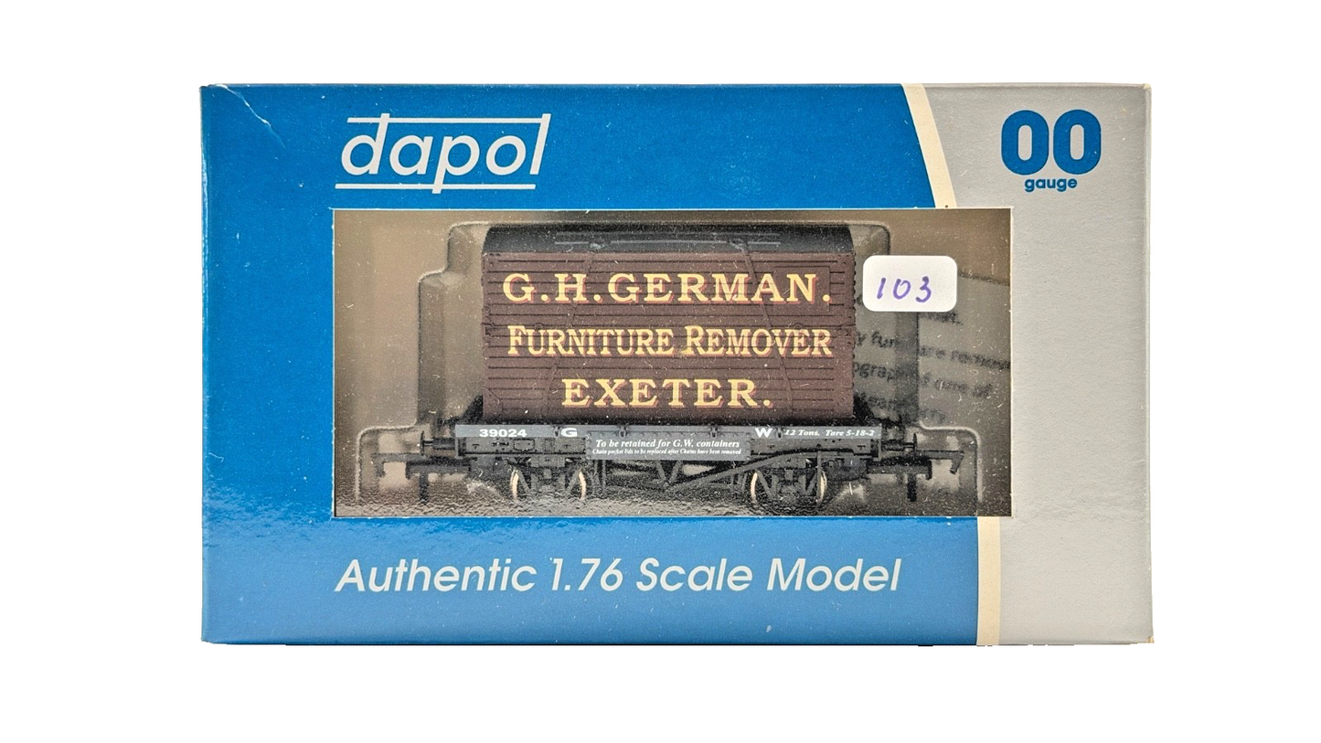 DAPOL 00 GAUGE - G H GERMAN FURNITURE REMOVER EXETER CONFLAT (LIMITED EDITION)