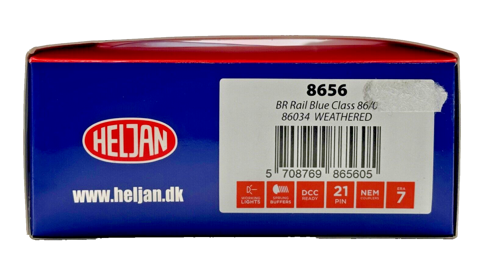 HELJAN 00 GAUGE - 8656 - CLASS 86 ELECTRIC 86034 BR BLUE YELLOW ENDS WEATHERED