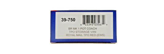 BACHMANN OO GAUGE - 39-750 - BR MK1 POT COACH TPO STOWAGE ROYAL MAIL TPO RED EWS