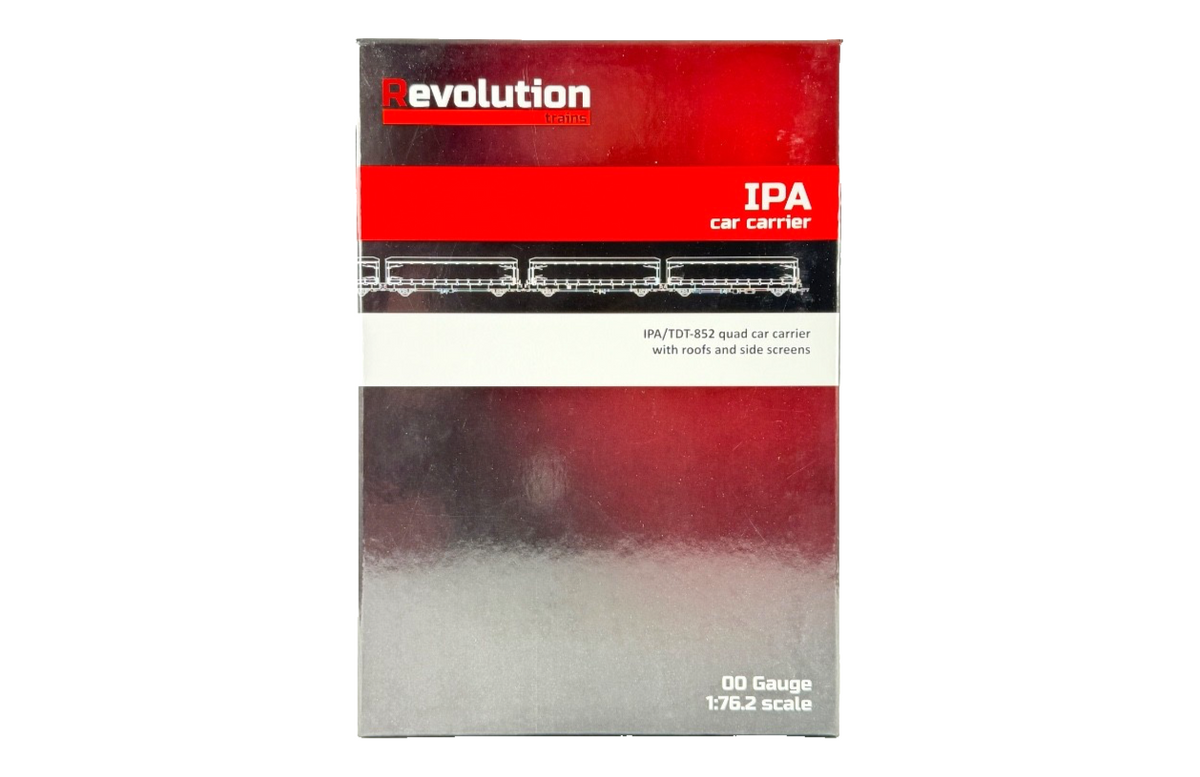 REVOLUTION TRAINS OO GAUGE - OO-IPA-461B - IPA QUAD CAR CARRIER WITH ROOFS/SIDES