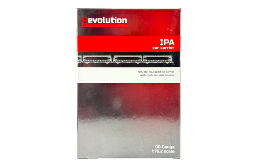 REVOLUTION TRAINS OO GAUGE - OO-IPA-461B - IPA QUAD CAR CARRIER WITH ROOFS/SIDES