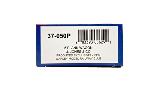 BACHMANN 00 GAUGE - 37-050P - 5 PLANK WAGON J. JONES & CO MALVERN (WARLEY)