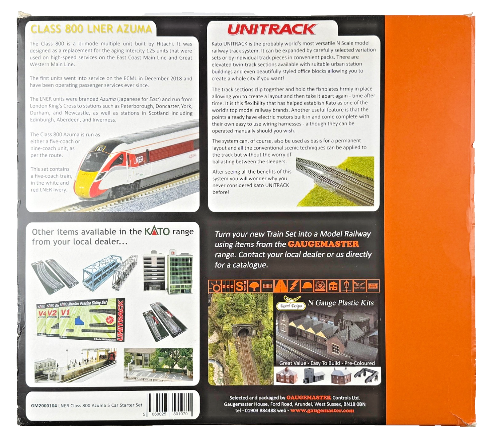 KATO N GAUGE - GM2000104/20-852 - LNER CLASS 800 AZUMA 5 CAR STARTER SET BOXED