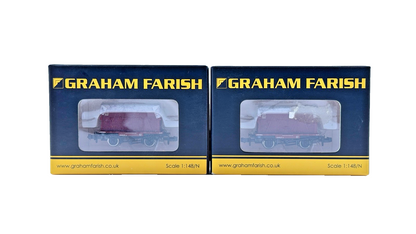 GRAHAM FARISH N GAUGE - 377-328B - RAKE OF CONFLATS WITH BD CONTAINER BR CRIMSON