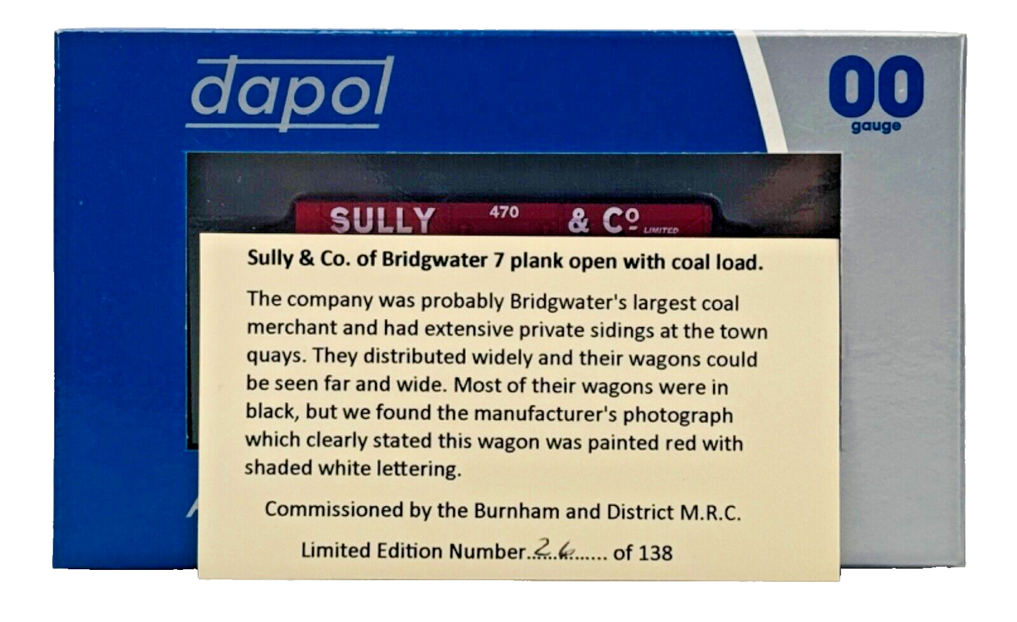 DAPOL 00 GAUGE - SULLY & CO COAL FACTORS BRIDGWATER NO.470 (LIMITED EDITION)