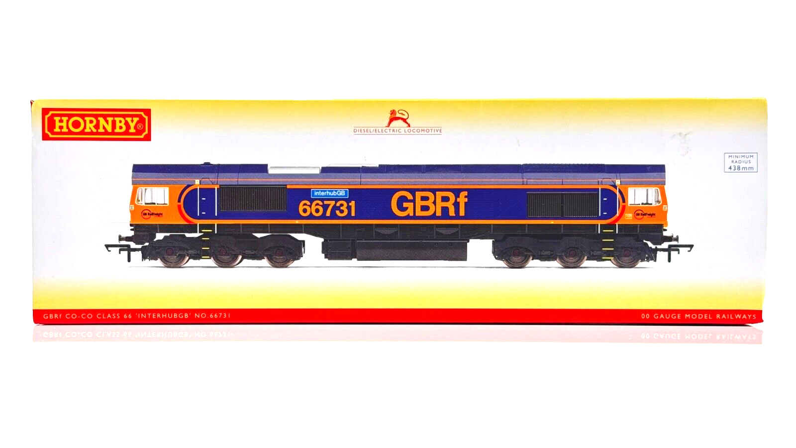 HORNBY 00 GAUGE - R3785 - CLASS 66 DIESEL 66731 GBRF 'INTERHUB GB' - BOXED