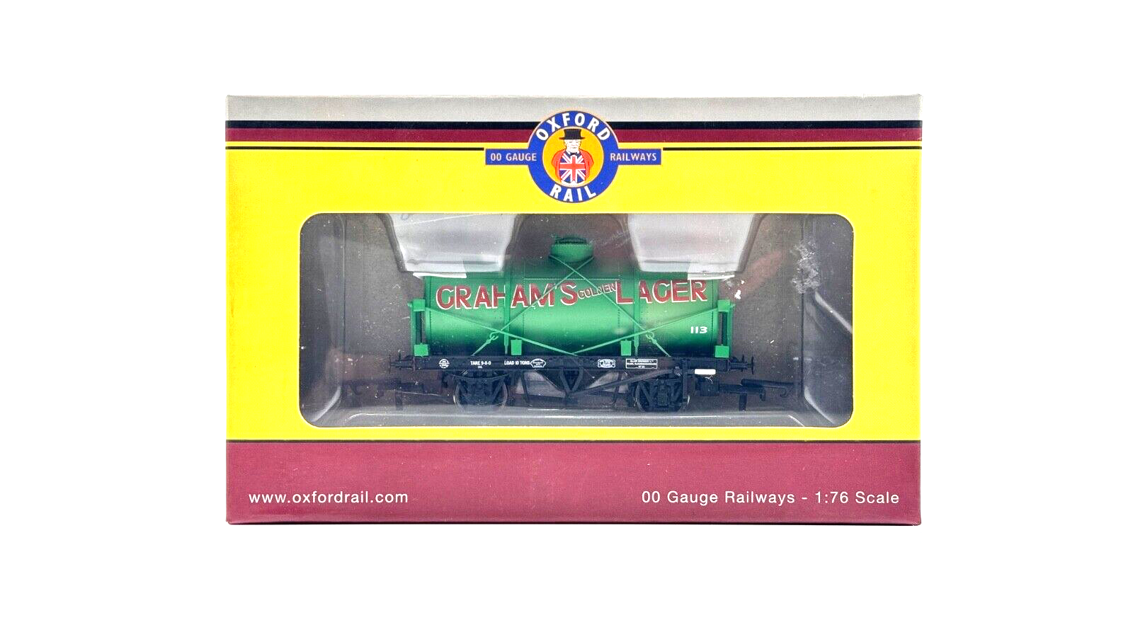 OXFORD RAIL 00 GAUGE - OR76TK2006 - 12 TON TANK WAGON GRAHAM'S GOLDEN LAGER 113