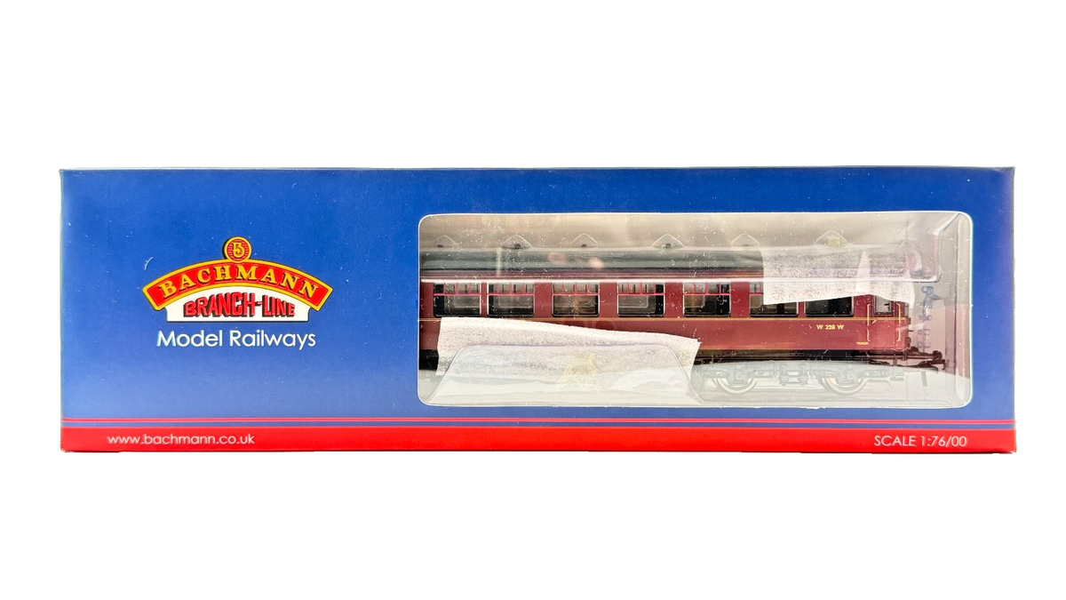 BACHMANN OO GAUGE - 39-576 - BR AUTO TRAILER COACH MAROON LIVERY W228W BOXED