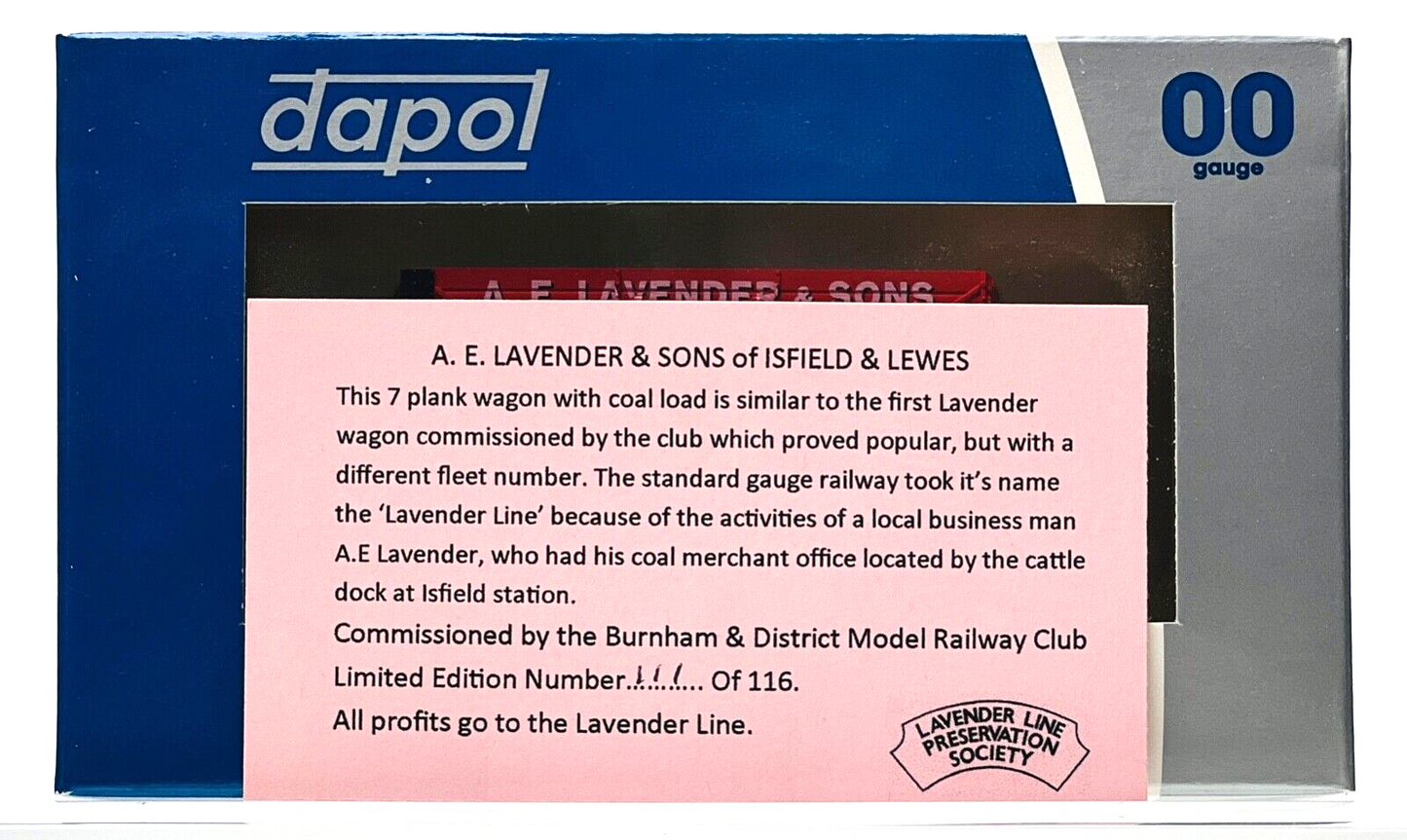 DAPOL 00 GAUGE - A E LAVENDER & SONS COAL MERCHANT ISFIELD (BURNHAM DMRC LTD ED)