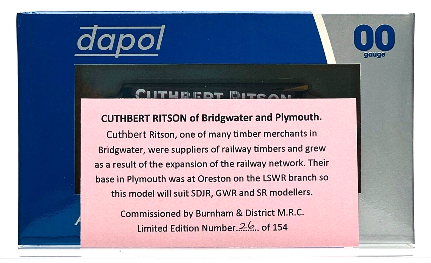 DAPOL 00 GAUGE - CUTHBERT RITSON BRIDGWATER PLYMOUTH NO.4 (BURNHAM LIMITED ED)