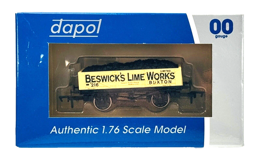 DAPOL 00 GAUGE - BESWICKS LIME WORKS OF BUXTON WAGON NO.216 (LIMITED EDITION)