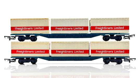 HORNBY 00 GAUGE - PAIR OF FREIGHTLINERS LIMITED CONTAINER WAGONS - UNBOXED