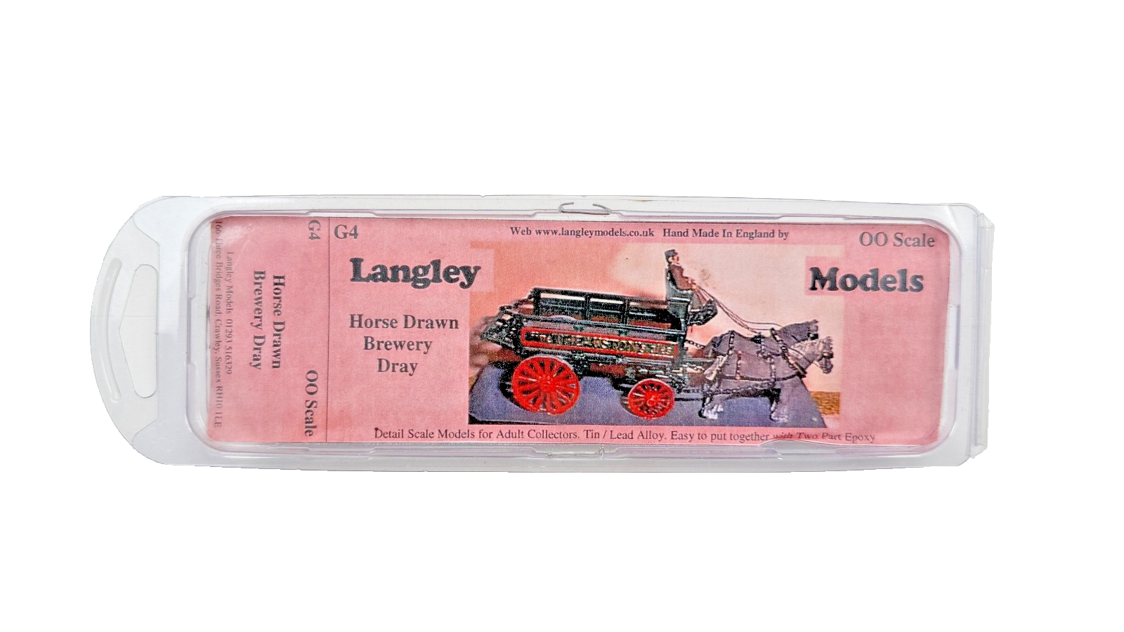 LANGLEY MODELS OO/HO SCALE - G4 - HORSE DRAWN BREWERY DRAY (UNPAINTED METAL)