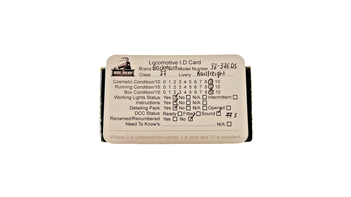 BACHMANN 00 GAUGE - 32-376DS - CLASS 37/5 DIESEL 37693 RAILFREIGHT DCC SOUND