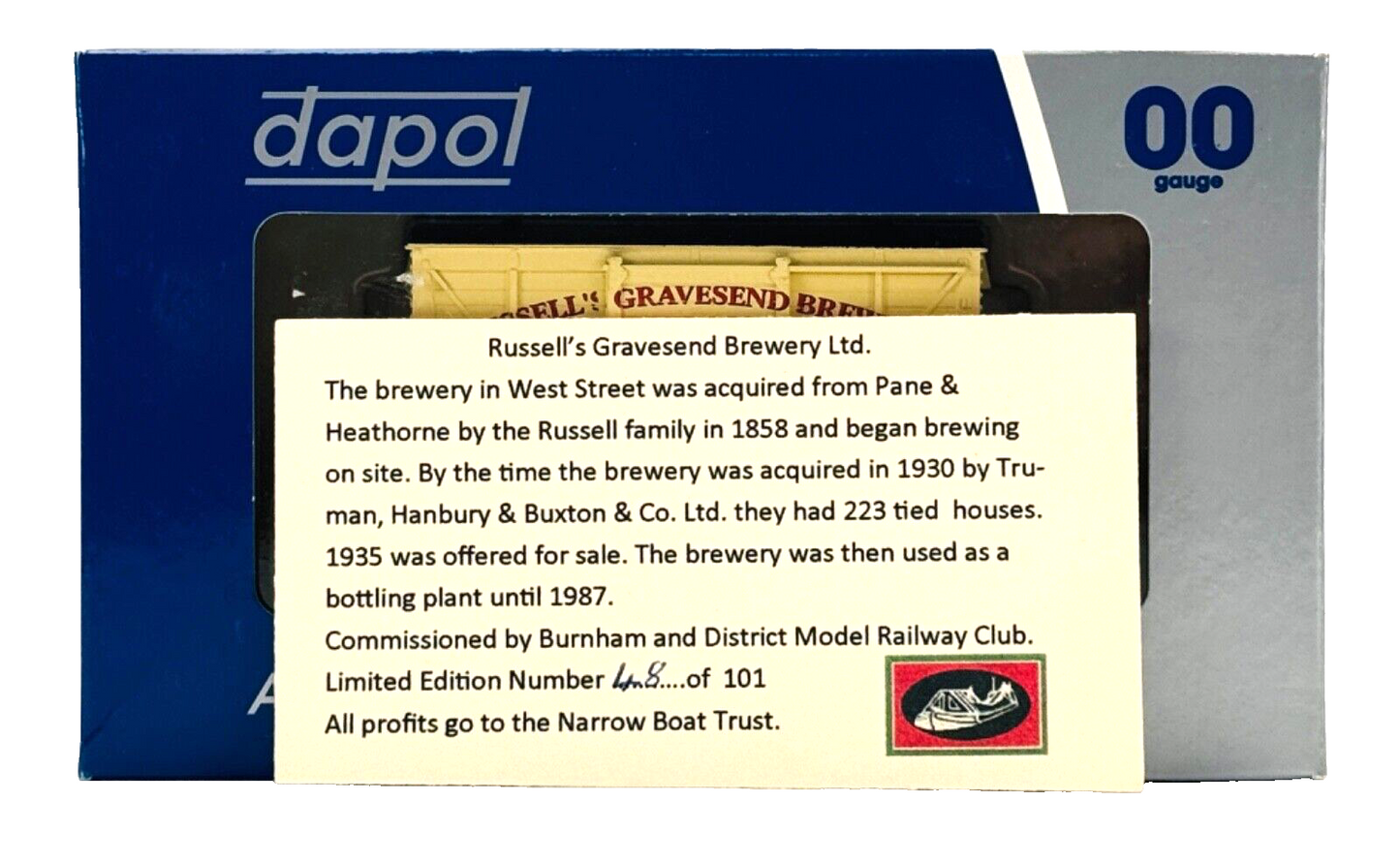 DAPOL 00 GAUGE - RUSSELL'S GRAVESEND BREWERY VENT VAN NO.3 (LIMITED EDITION)