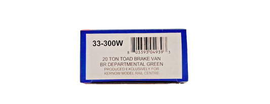 BACHMANN OO GAUGE - 33-300W - 20T TOAD BRAKE VAN DEPARTMENTAL GREEN FOR KERNOW
