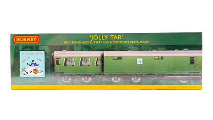 HORNBY OO GAUGE - R40471 - JOLLY TAR BR KITCHEN & BUTTERY CAR & COMP RESTAURANT