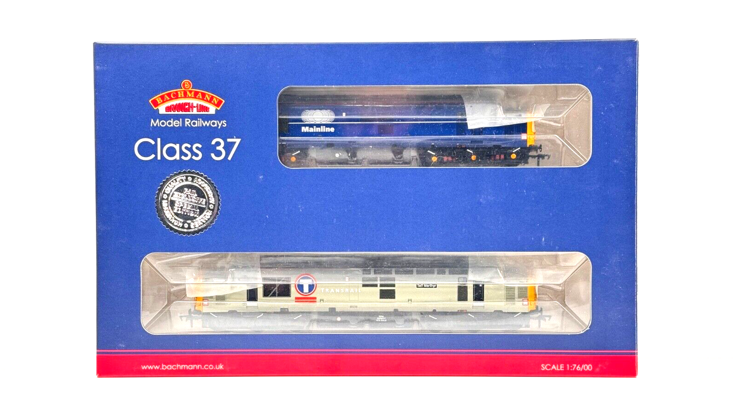 BACHMANN 00 GAUGE - 32-390XDS - CLASS 37 TRANSRAIL MAINLINE DIESEL SET DCC SOUND