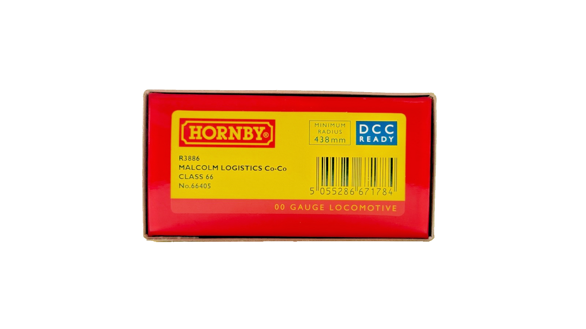 HORNBY OO GAUGE - R3886 - CLASS 66 DIESEL 66405 MALCOLM LOGISTICS TMC WEATHERED