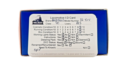 BACHMANN 00 GAUGE - 32-614 - CLASS 90 ELECTRIC 90019 RAIL EXPRESS PENNY BLACK