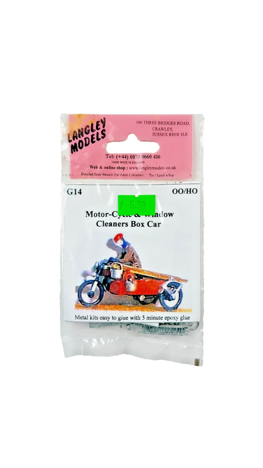 LANGLEY MODELS OO/HO SCALE - G14 - MOTOR CYCLE & WINDOW CLEANERS BOX CAR KIT