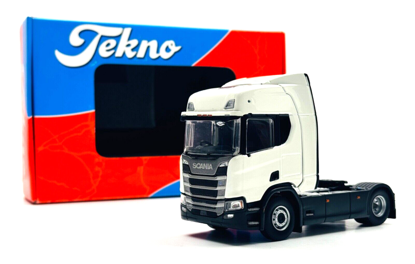 TEKNO 1/50 SCALE - 70941 - SCANIA R HIGHLINE 4X2 WHITE TRACTOR CAB UNIT BOXED