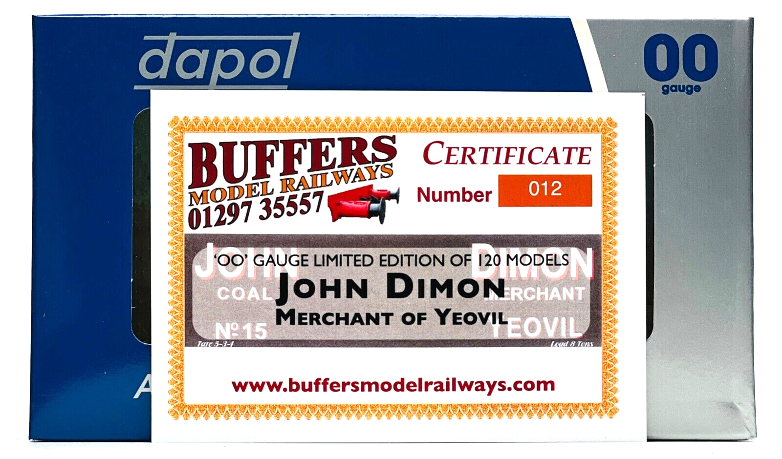 DAPOL 00 GAUGE - JOHN DIMON COAL MERCHANT OF YEOVIL PLANK NO.15 (BUFFERS LTD ED)