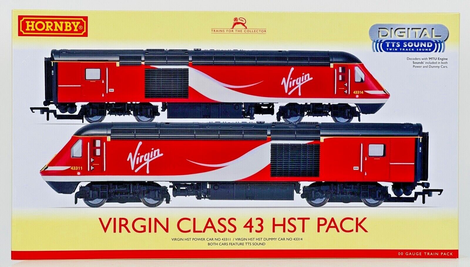 HORNBY 00 GAUGE - R3390TTS - CLASS 43 HST TWIN VIRGIN/LNER 2+8 COACHES DCC SOUND