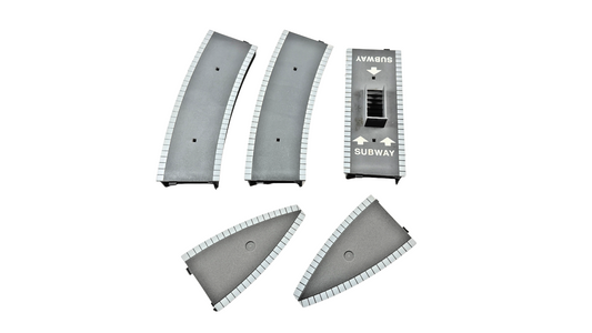 HORNBY OO GAUGE - SELECTION OF 5 PLASTIC PLATFORM PIECES CURVES SUBWAY RAMPS