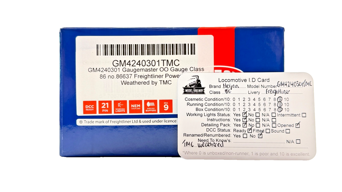 HELJAN OO GAUGE - GM4240301TMC - CLASS 86 FREIGHTLINER POWERHAUL 86637 WEATHERED