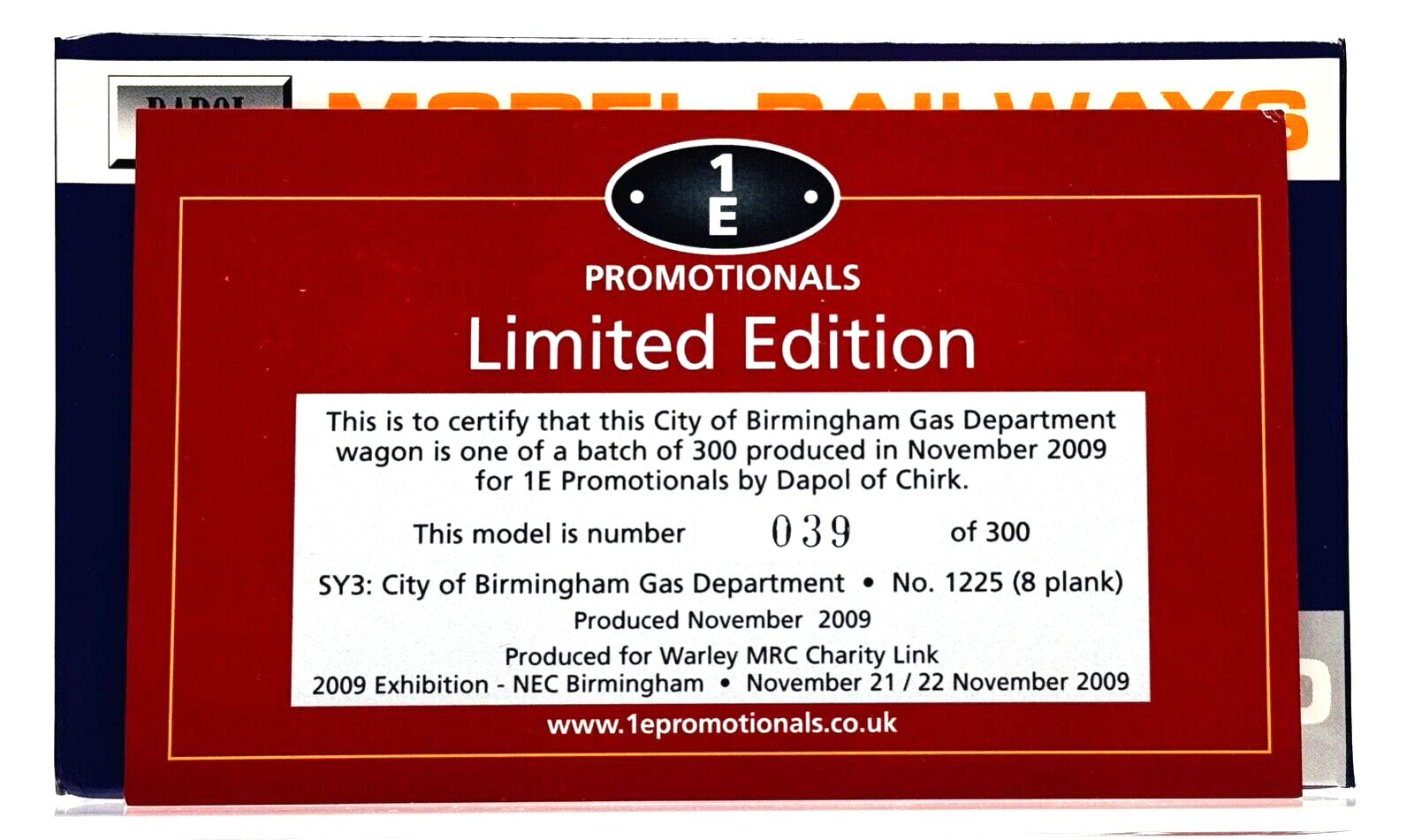 DAPOL 00 GAUGE - CITY OF BIRMINGHAM GAS DEPT. SALTLEY WORKS (LIMITED EDITION)