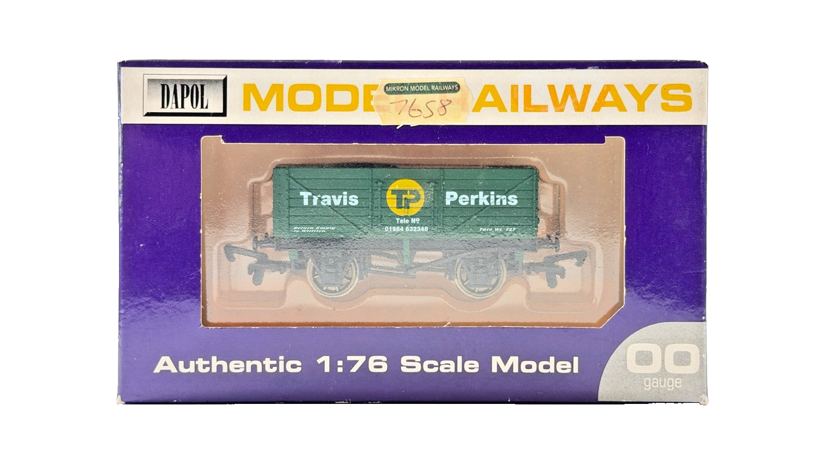 DAPOL 00 GAUGE - TRAVIS PERKINS RETURN TO WILLITON PLANK WAGON (LIMITED EDITION)