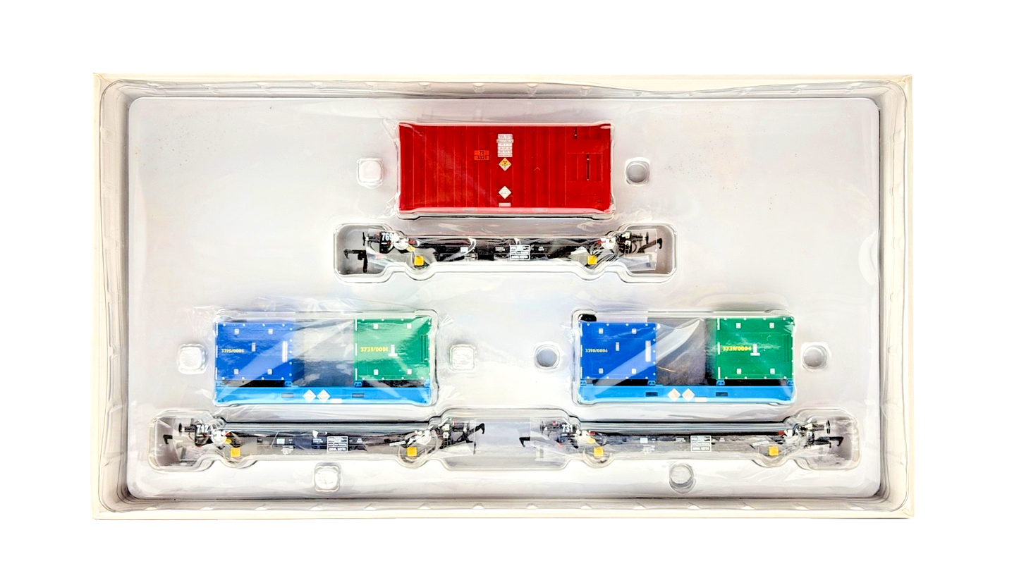 ACCURASCALE OO GAUGE - ACC2095NUP - PFA CONTAINER WAGON DRS LLNW NUPAK PACK 3