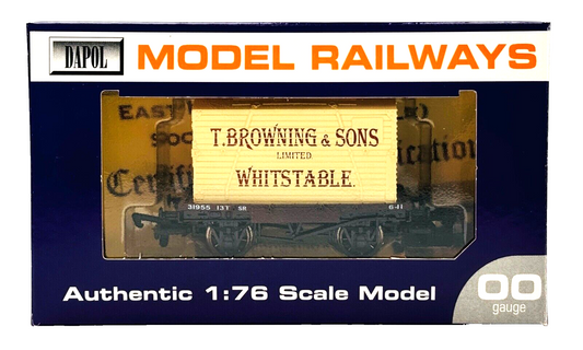 DAPOL 00 GAUGE - T. BROWNING & SONS WHITSTABLE CONFLAT WAGON (LIMITED EDITION)