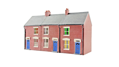 HORNBY OO GAUGE SKALEDALE - R8621/R8622 - ROW OF 3 MID TERRACED HOUSES - UNBOXED